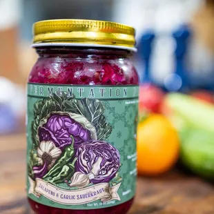 Jalapeño-Garlic Sauerkraut ($13)