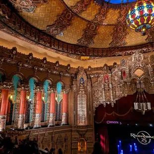 Inside the theater, to the left of our seats