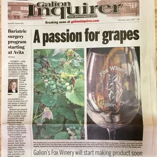 Made the front page of the Galion Inquirer!