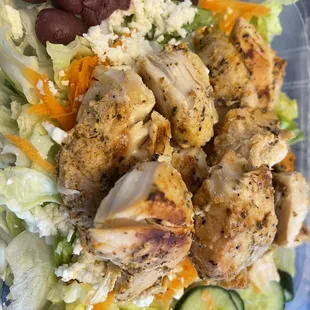 Diff view of Greek Grilled Chicken salad