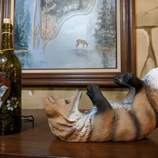 a picture of a fox lying on its back