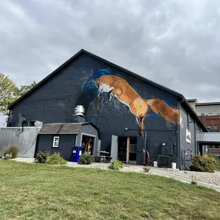 Fox mural on the back side