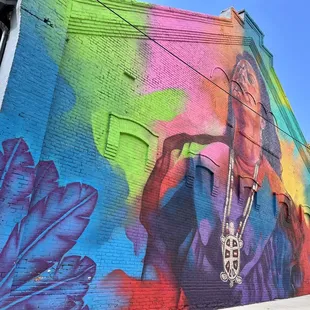 Vibrant mural outside
