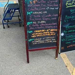 tacos, menu