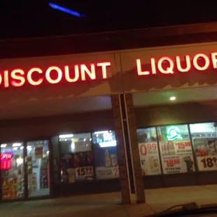 the front of a liquor store