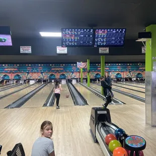 Bowling and eating!