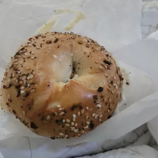 Almost $6 for this tiny bagel with only cream cheese on it.