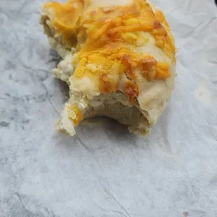 What&apos;s left of my AMAZING bagel! Don&apos;t pass this place up!