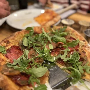 This is the Jerry something pizza. Not bad but it ain't my bag, baby. The el prez let's the simplicity and ingredients do the talking.