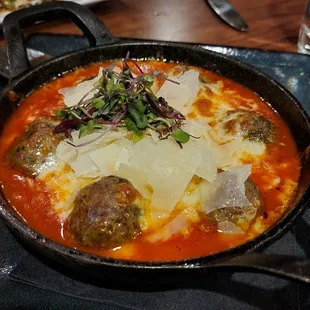 Lamb meatballs we're good, but probably better over pasta..