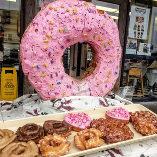 Donut platter at Nashville landmark Fox&apos;s Donut Den in Green Hills, TN