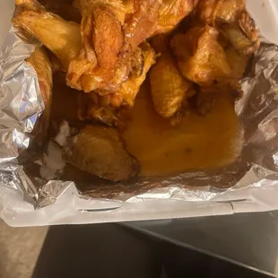 chicken wings in foil