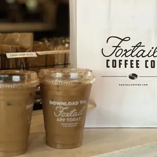 Two dirty Rojas iced chai with oat, cinnamon powder, shaken.