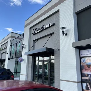 the front of the building