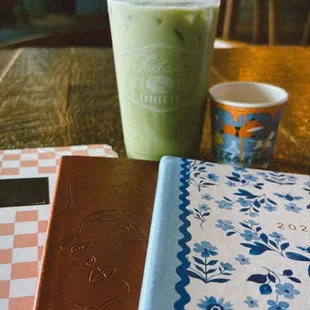 iced matcha latte with oat milk