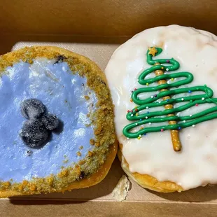 two doughnuts in a box