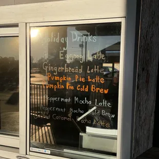 Seasonal offerings as of 11/23/22 - who knew? Sound yummy!