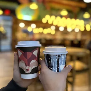 Matcha latte and cappuccino