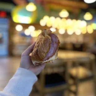 Egg ham and cheese croissant