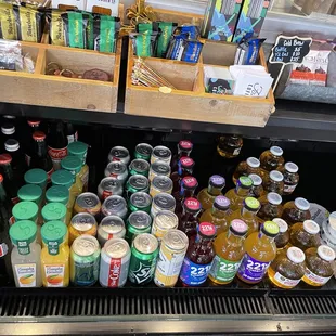 a variety of beverages