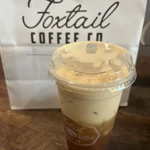 Traditional caramel/vanilla cold brew... look at that great color from the spout!