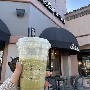 Dirty matcha latte