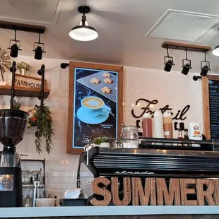 A view of the counter from a table