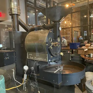 a coffee roaster in a coffee shop