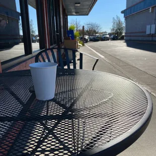 Warmer table near front door