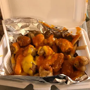 Loaded Fries with Shrimp and Boneless Chicken