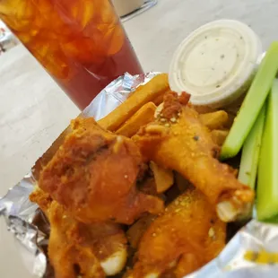 Lemon Pepper Wings and Fresh Brewed Sweet Tea