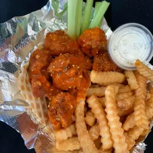 Buffalo Tofu "Chicken" Chunks