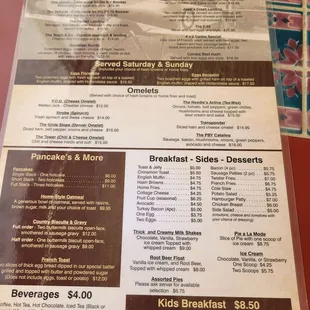 menu