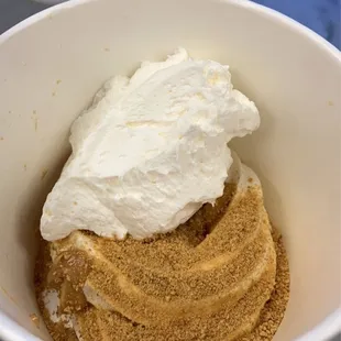 Cheesecake Froyo with Graham Crumbs, Whipped Cream