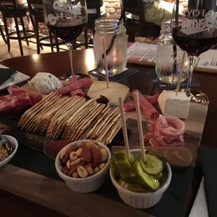 charcuterie and some vino