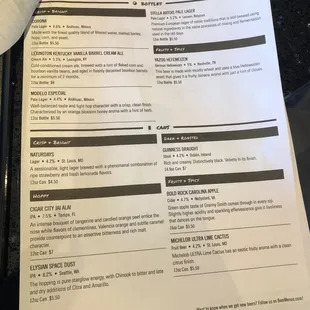 Beer selection
