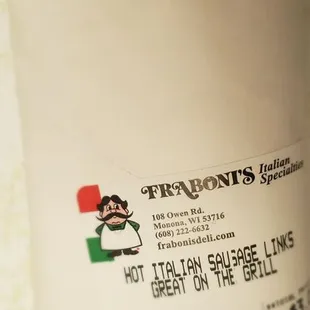 the label on the bag