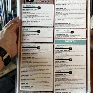 The menu