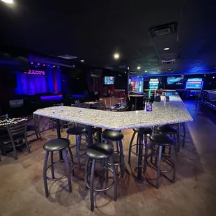 This is the view from the front wall of the bar.