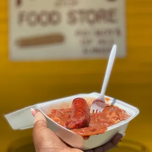 Read beans and rice with sausage and cut up ham so damn good