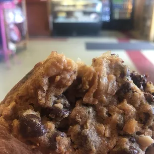 Infamous chocolate chip coconut macadamia nut oatmeal cookie