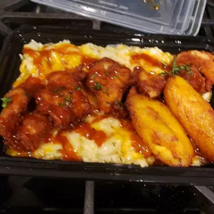 fried shrimp gouda mac