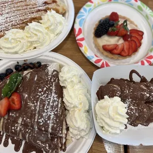 Fruit Tart, All American Apple Pie Crepe, 24 Pancakes Minis, very berry crepe