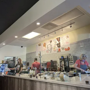 Employees working hard