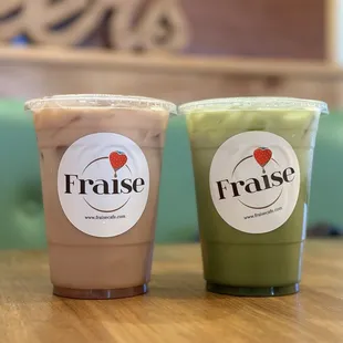 Iced Chai Latte and Iced Lavender Matcha Latte