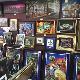 Great deals on already framed pictures and local art.