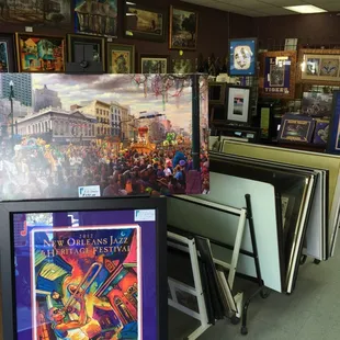 Inside the store with great local artists and already framed art.