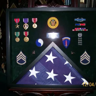 Let us help you showcase your Military Memorabilia in a beautiful shadowbox frame.