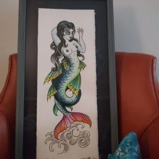The mermaid I had framed here.
