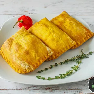 three pastries on a plate